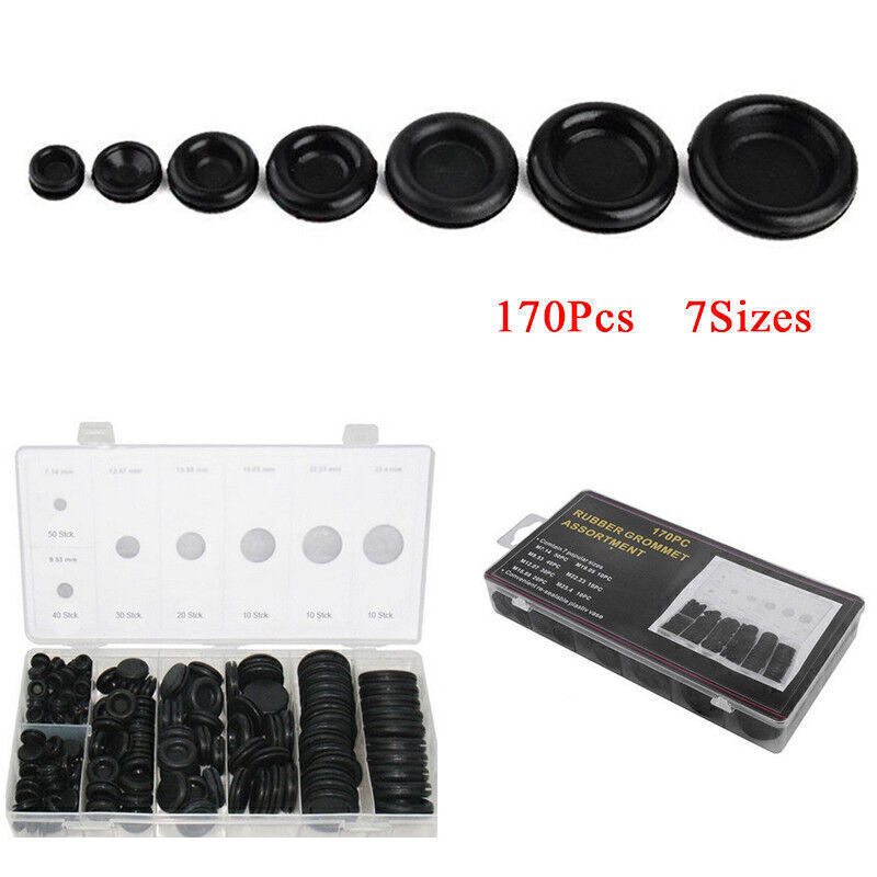 170Pcs Universal Car Rubber Grommet Firewall Hole Plug Electrical Wire Gaskets