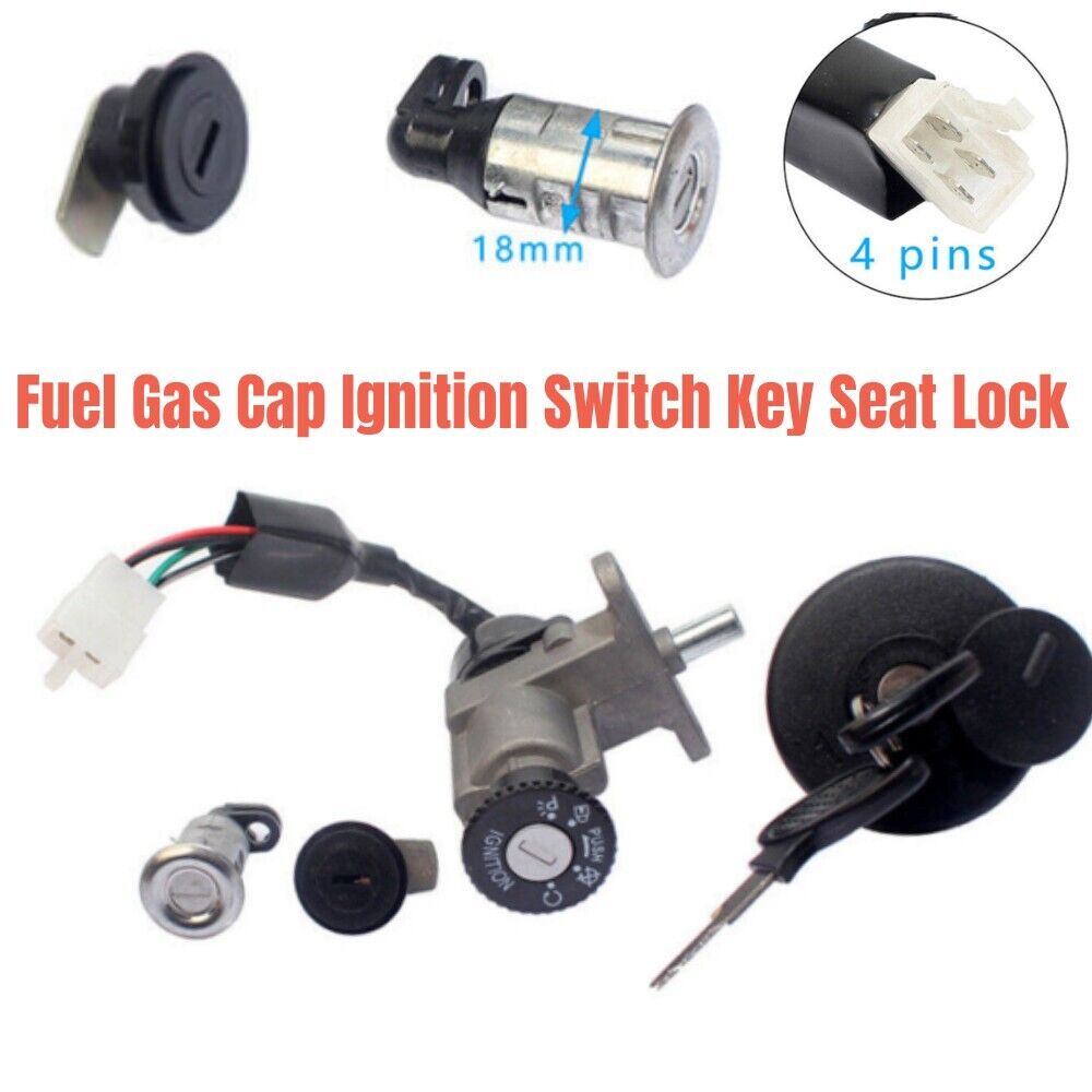 1x Universal Modified Bike Motorcycle Fuel Gas Cap Ignition Switch Key Seat Lock