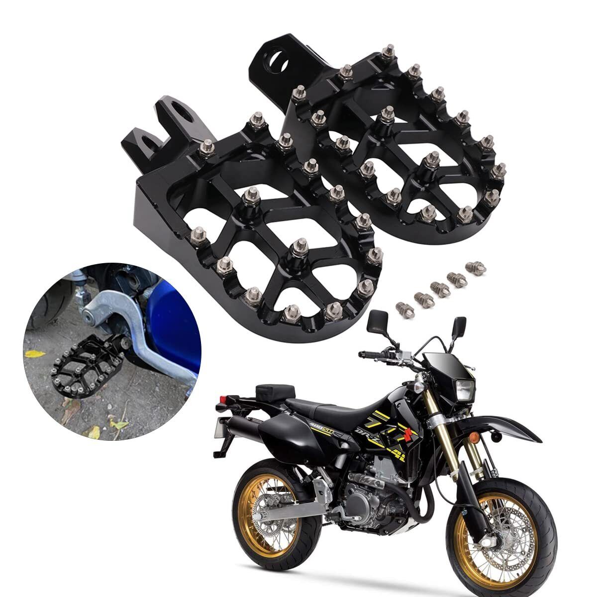 CNC Dirt Bike Foot Pegs Footrest For RM250 RM125 DRZ400 DRZ400E DRZ400S DRZ400SM